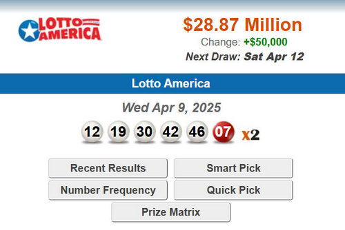 Lotto America результат розыгрыша