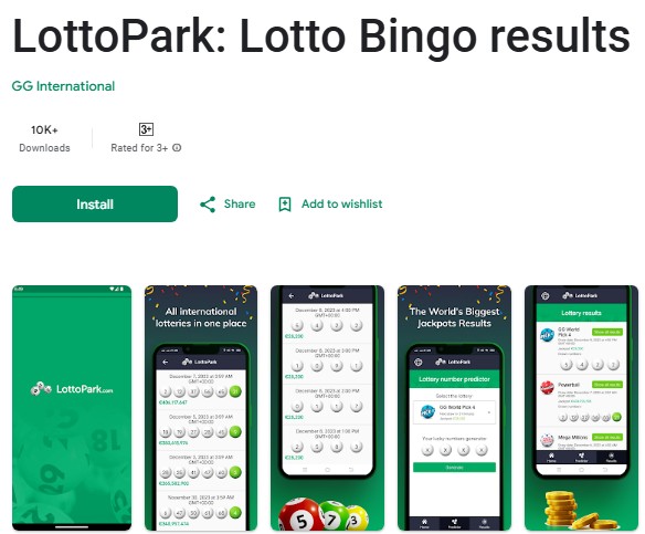 Мобильное приложение LottoPark