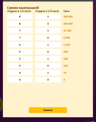 Тиражная лотерея Rapido 7