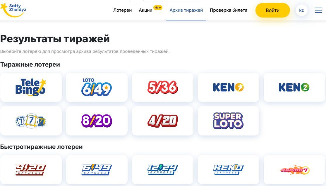 Официальный сайт оператора лотереи