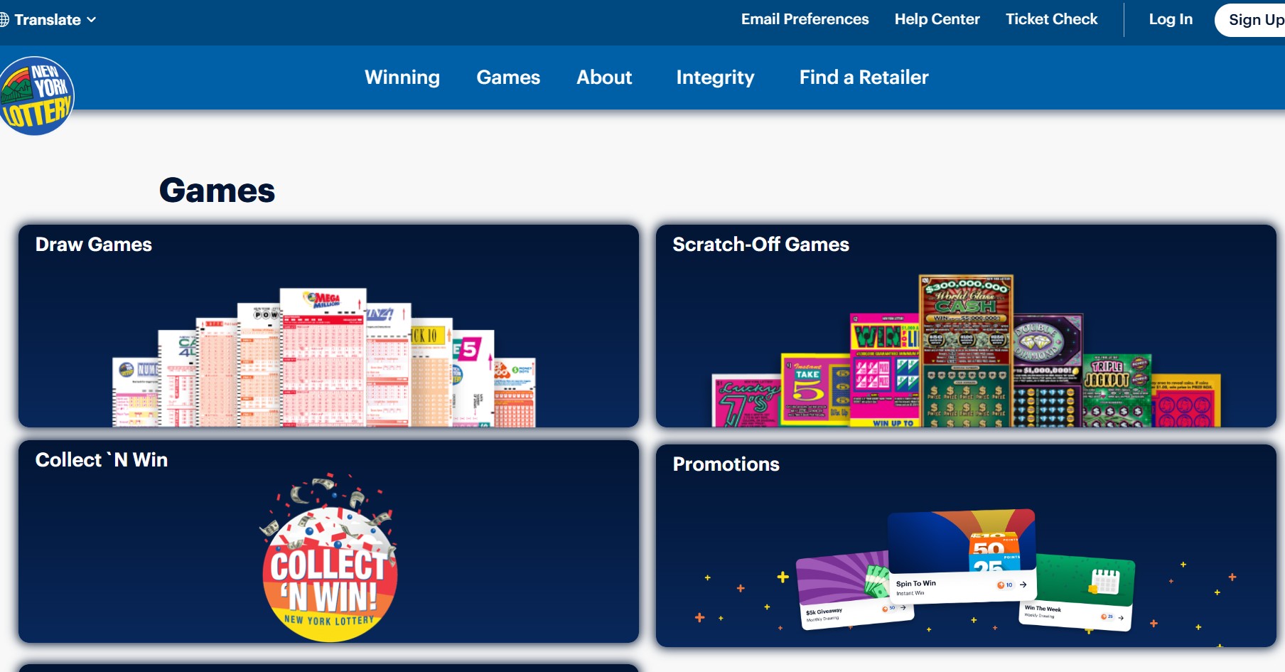 New Yourk lottery site