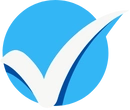 check mark blu-white